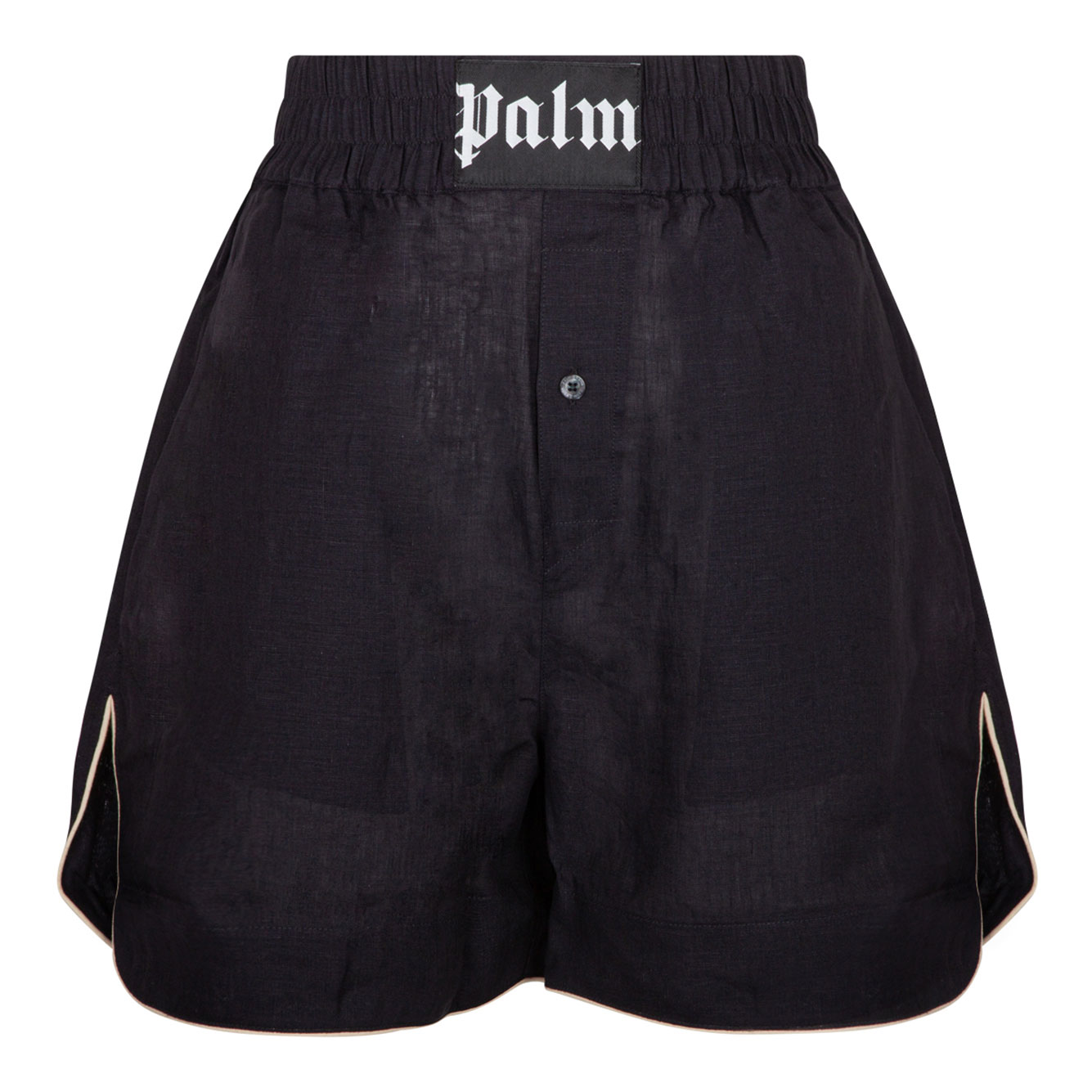 PALM ANGELS 블랙 린넨 쇼츠